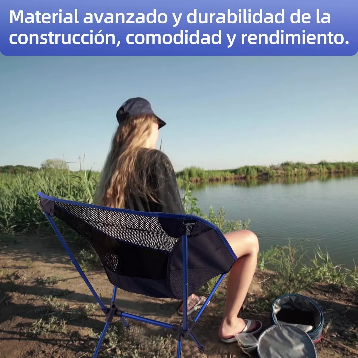 Silla Plegable Camping Y Playa Compacta Portátil Con Bolsa