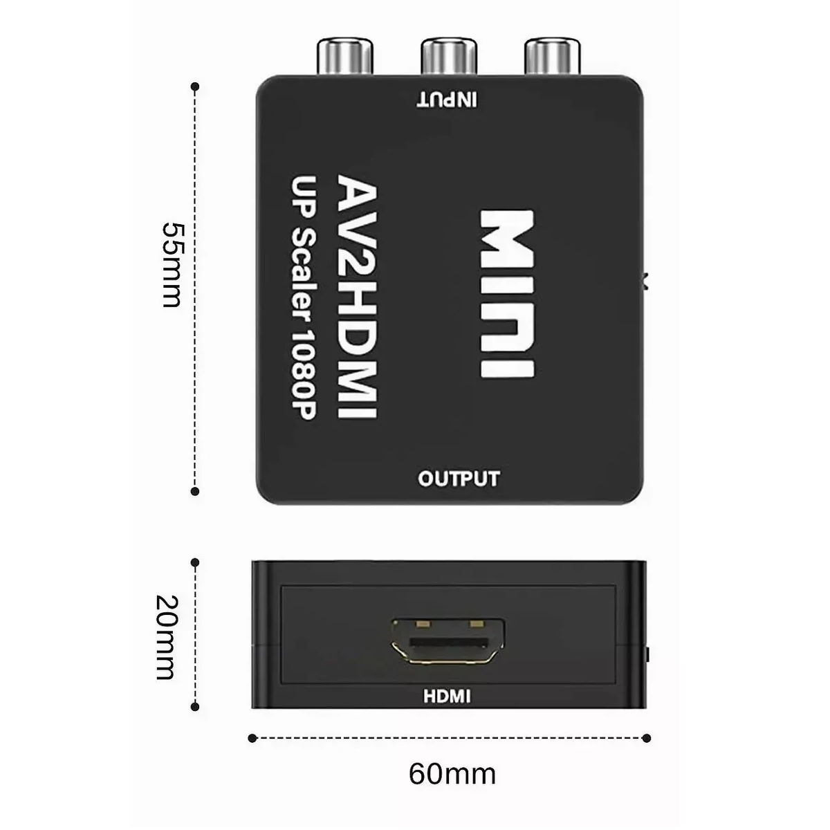 Adaptador Rca Vga A Hdmi 1080p Convertidor De Audio Y Video
