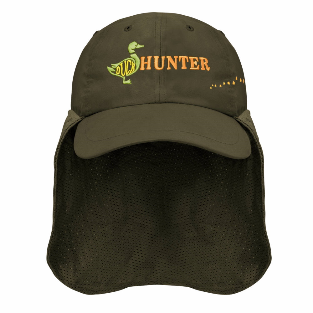 Gorra Pescador Duck Hunter C/Faldón Malla Verde Olivo Sion