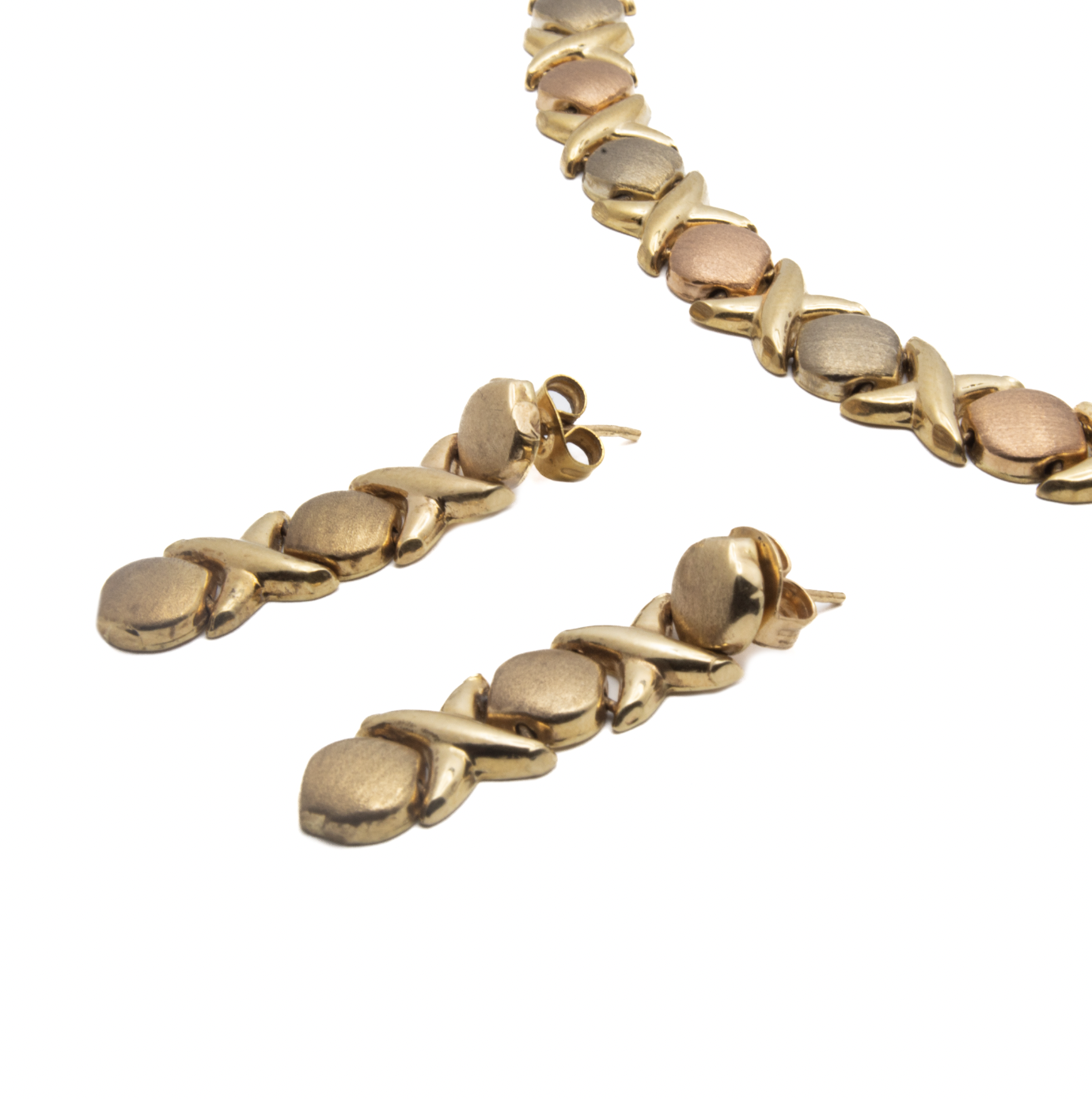 Juego Italiano Paloma Picasso 3 Oros en Oro 14 Kilates. Oro Fino Joyería.