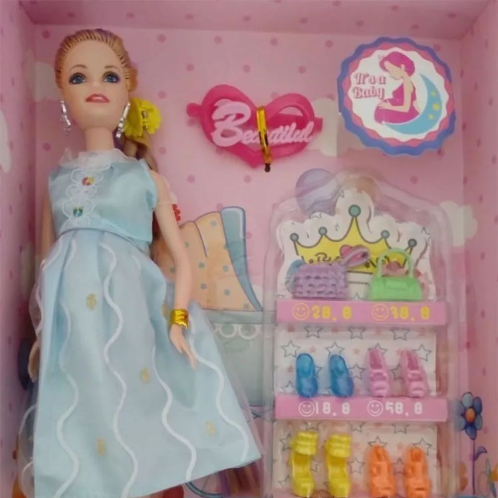 Muñeca Embarazada Con Bebe Happy Family L50b