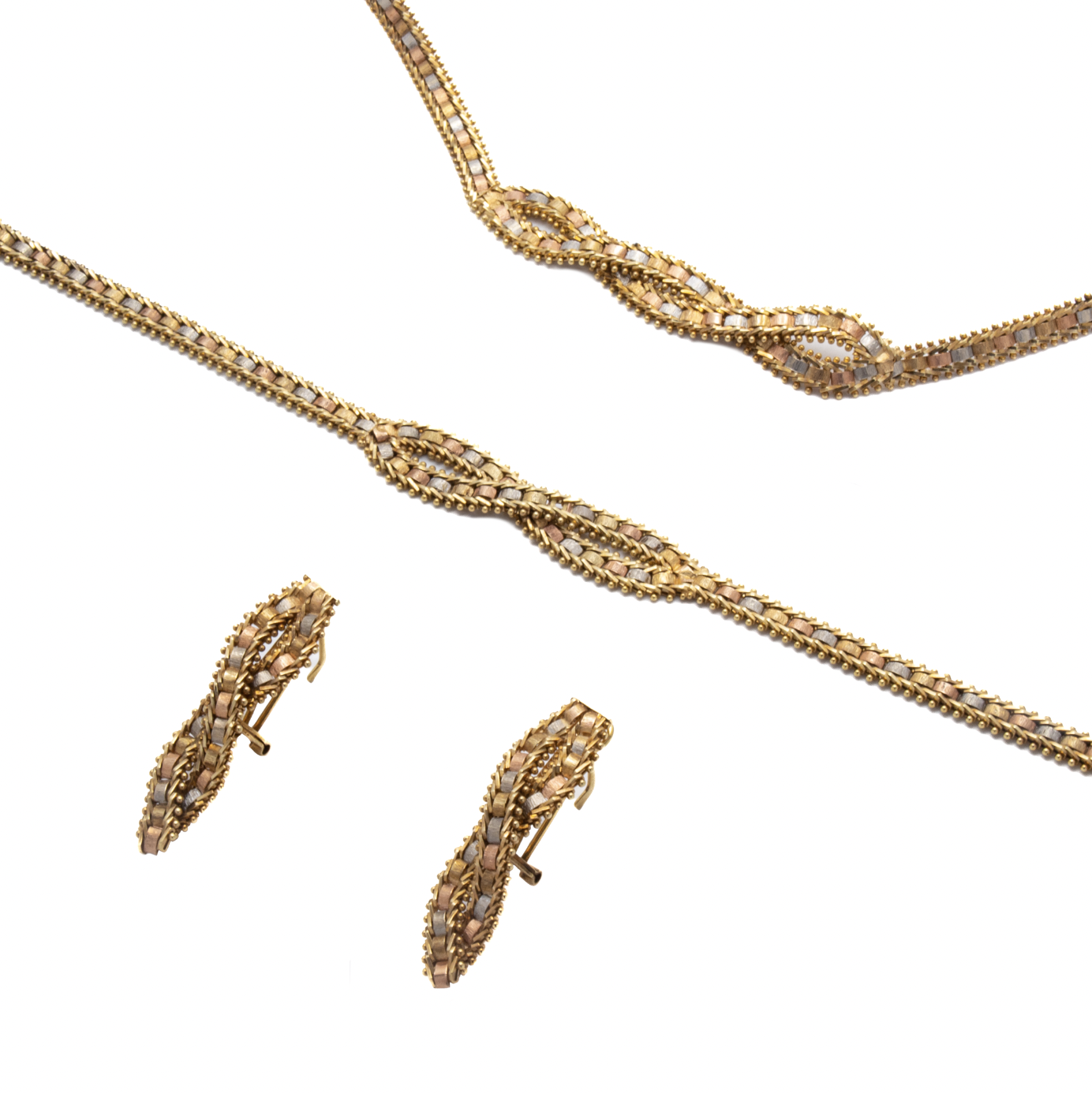 Juego Italiano 3 Oros en Oro 14 Kilates.