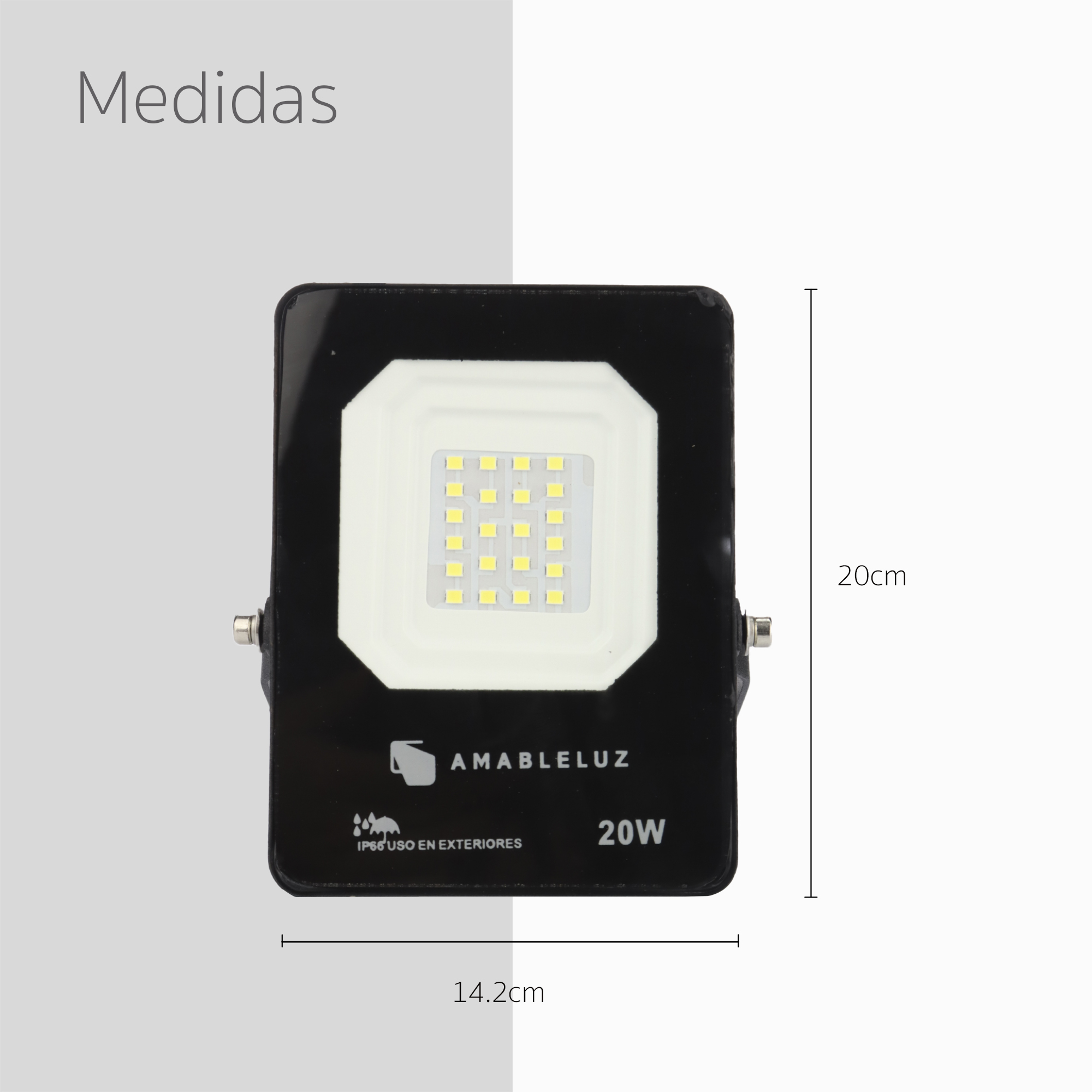 Reflector Luz Led Blanca 20w Portátil Retráctil