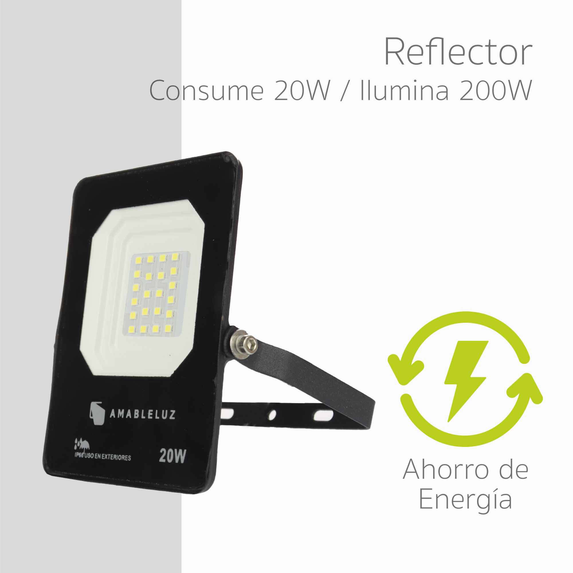 Reflector Luz Led Blanca 20w Portátil Retráctil