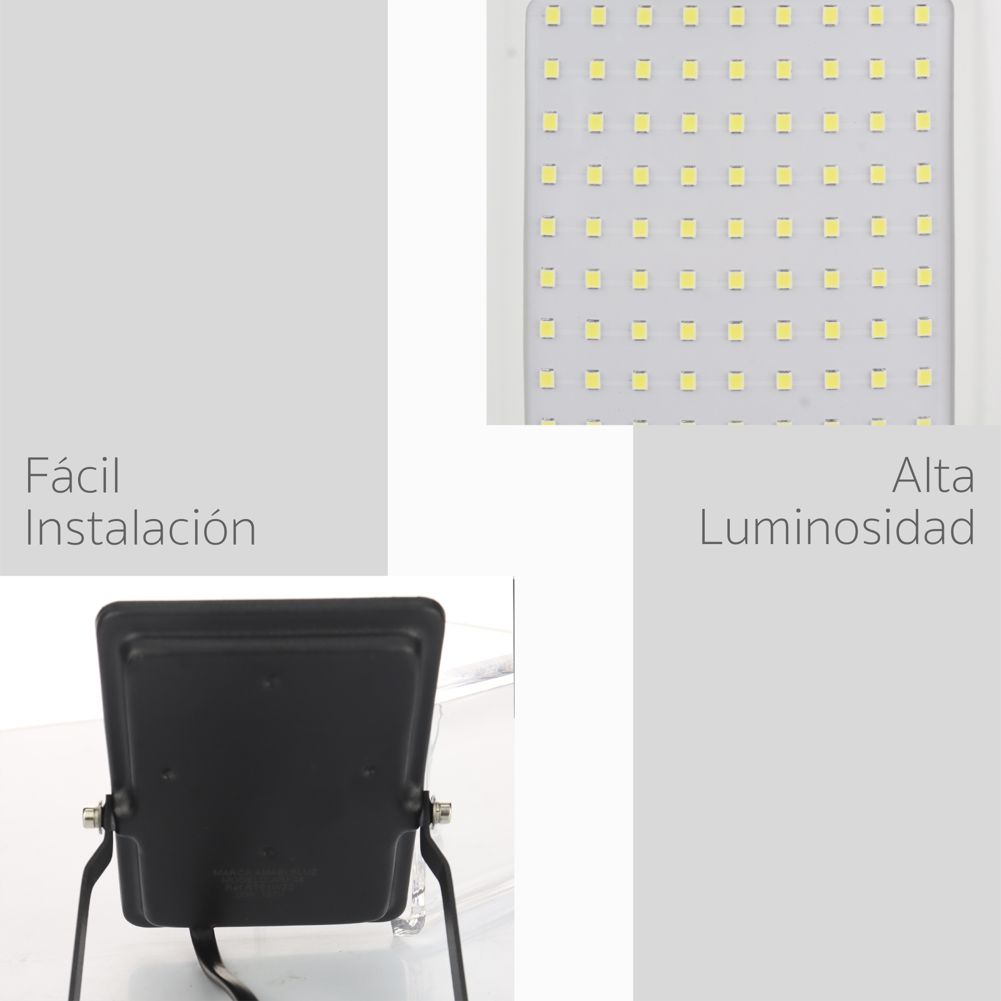 Reflector Luz Led Blanca 20w Portátil Retráctil