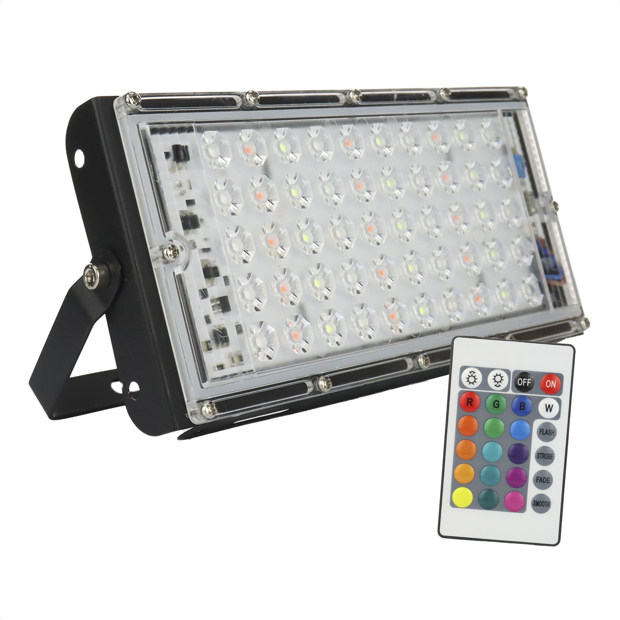 Reflector Rgb Luz Led Multicolor 30w Portatil Control Remoto