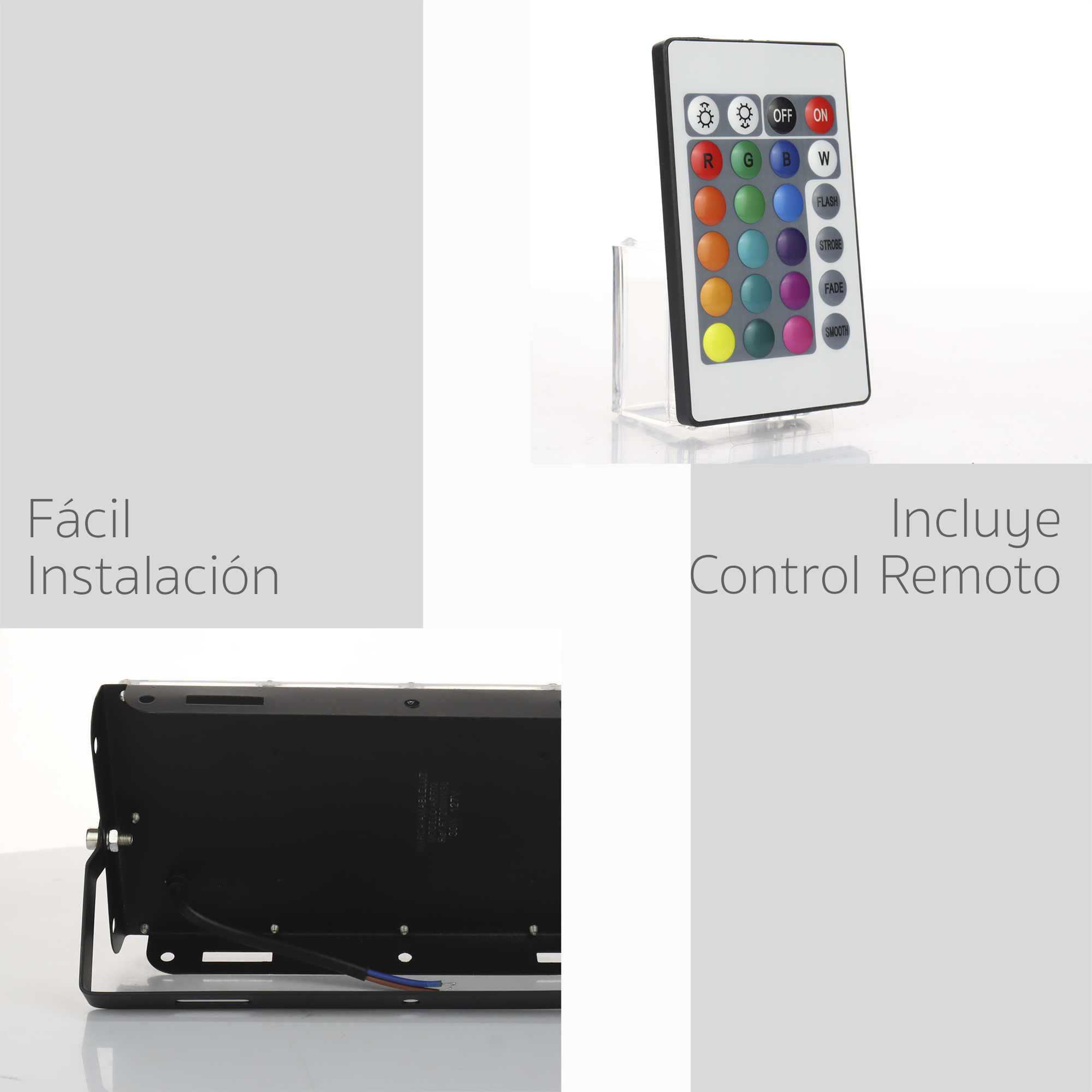 Reflector Rgb Luz Led Multicolor 30w Portatil Control Remoto