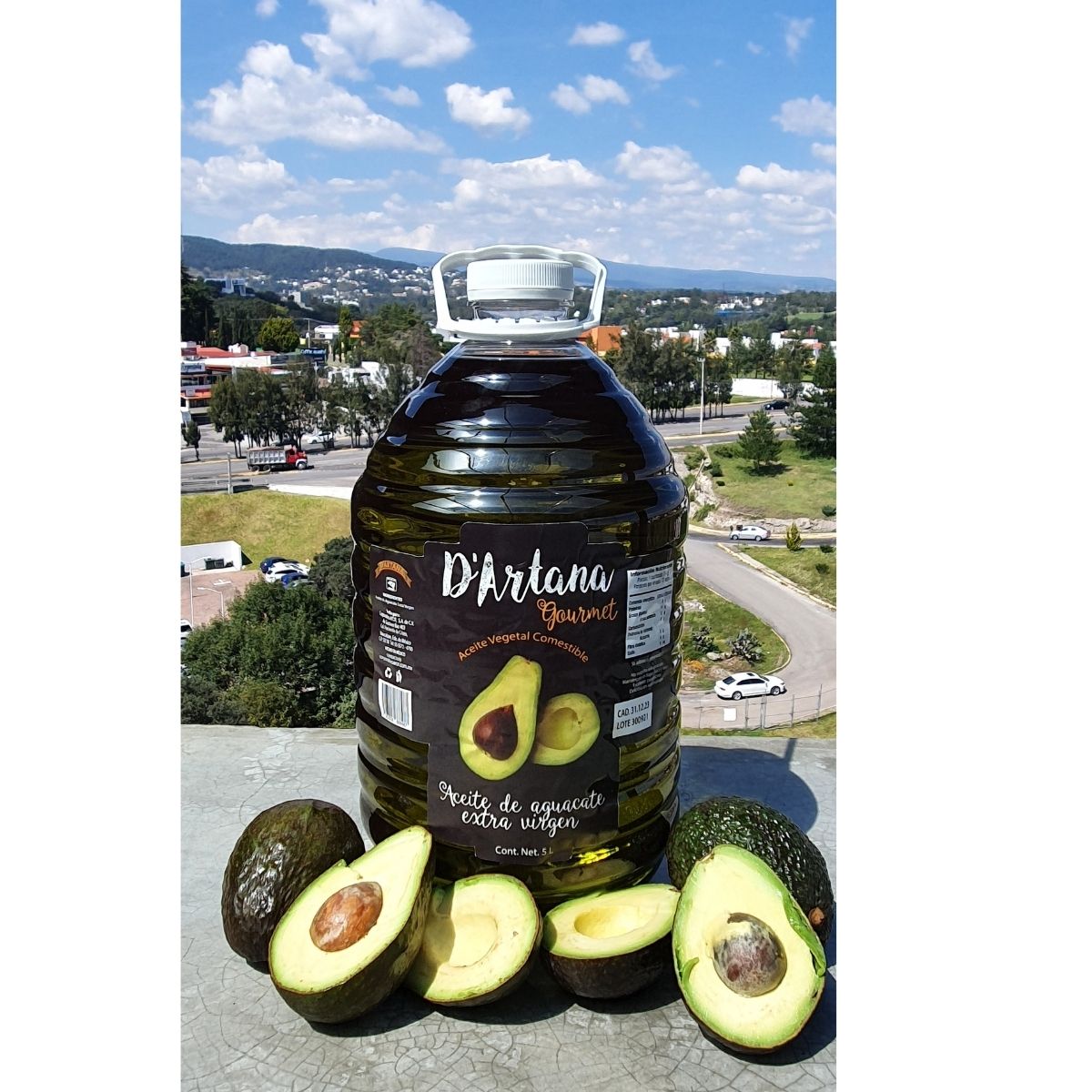 ACEITE DE AGUACATE EXTRA VIRGEN 5 LITROS | D'ARTANA |  HECHO CON AGUACATE HASS 100% MEXICANO | IDEAL PARA ADEREZAR Y COCINAR POLLOS,CARNES,PESCADOS Y MARISCOS | PRODUCTO PARA LA FAMILIA Y RESTAURANTE 