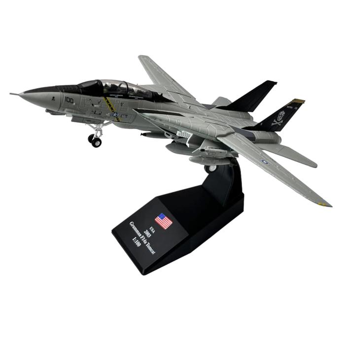 Jet combate escala calidad MXF14-001-29 F-14 Tomcat 1100 19x19x14cm MetalPlástico Base plastico Gris, F-14 Tomcat Wings Fixed