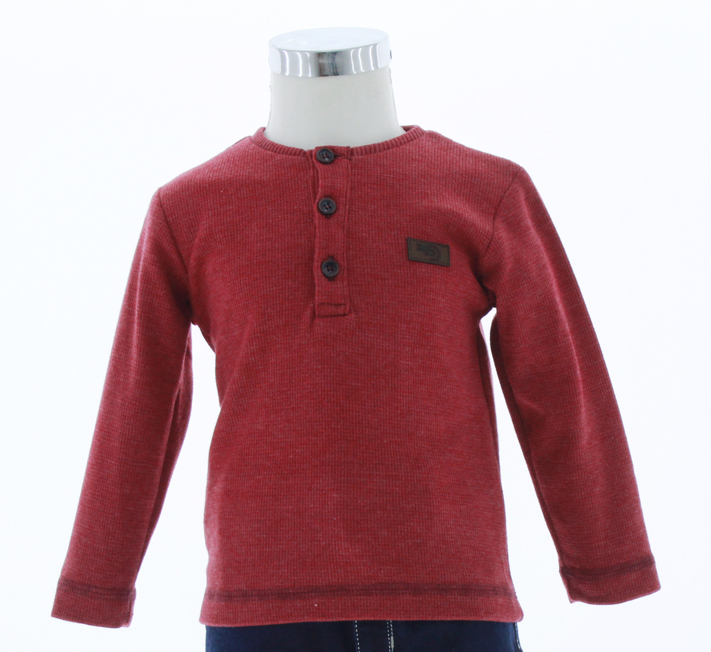 Playera roja discount manga larga niño