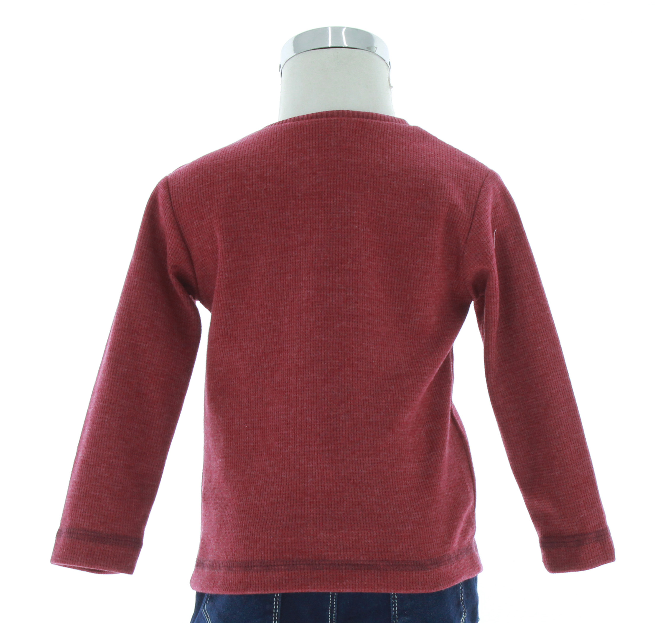 Playera Niño Color Rojo Manga Larga T Shirt 3300 1 a 6 Años.