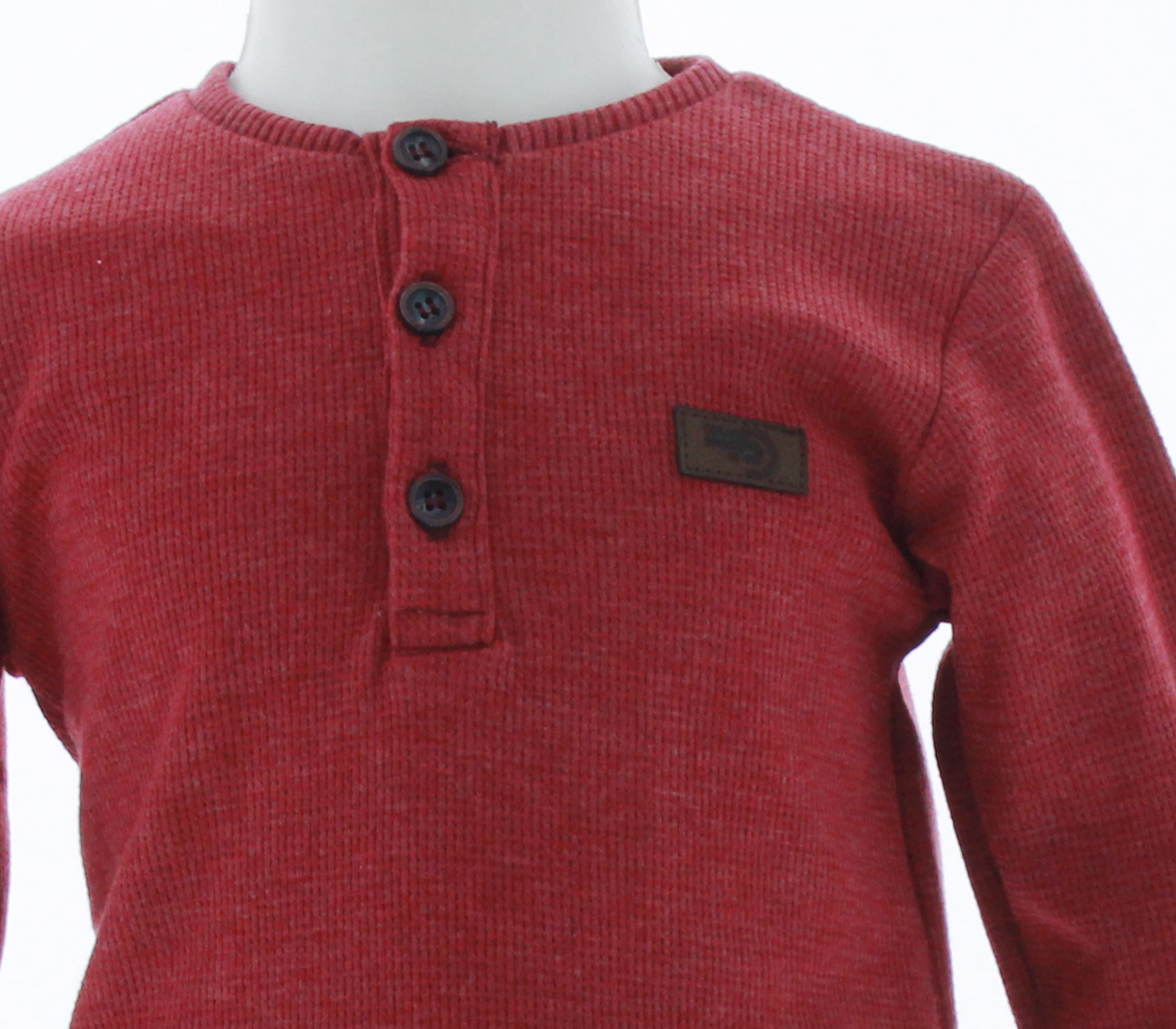 Playera Niño Color Rojo Manga Larga T Shirt 3300 1 a 6 Años.