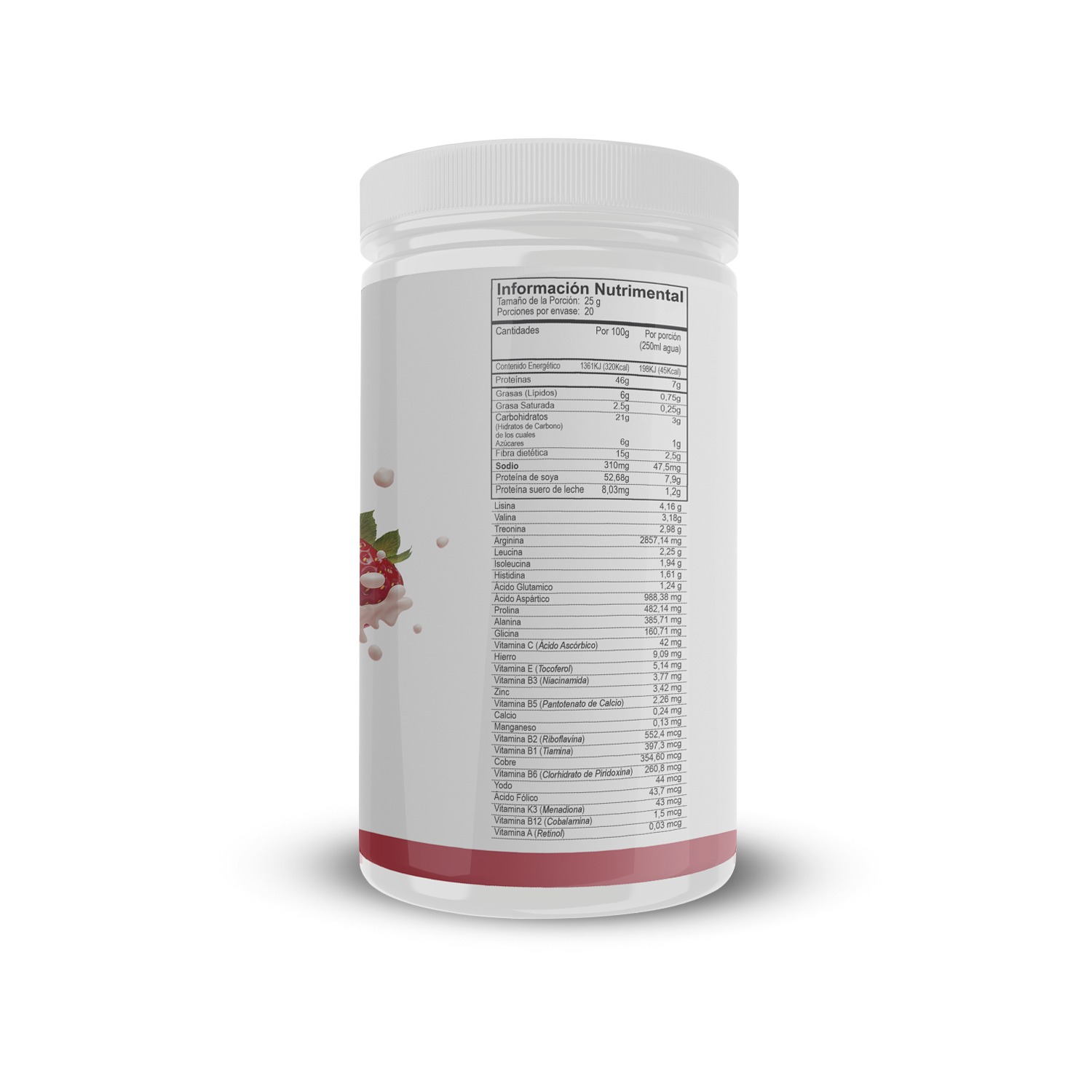Malteada de fresa, proteina,control de peso 500g Shack 