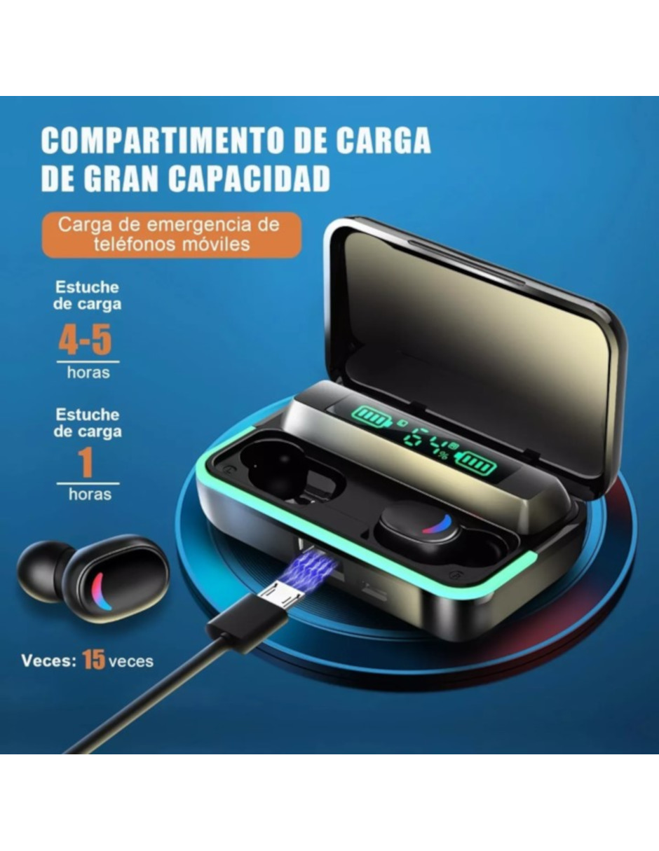 Audífonos In-ear Petukia Box E10 Con Microfono + Caja de Carga Negro