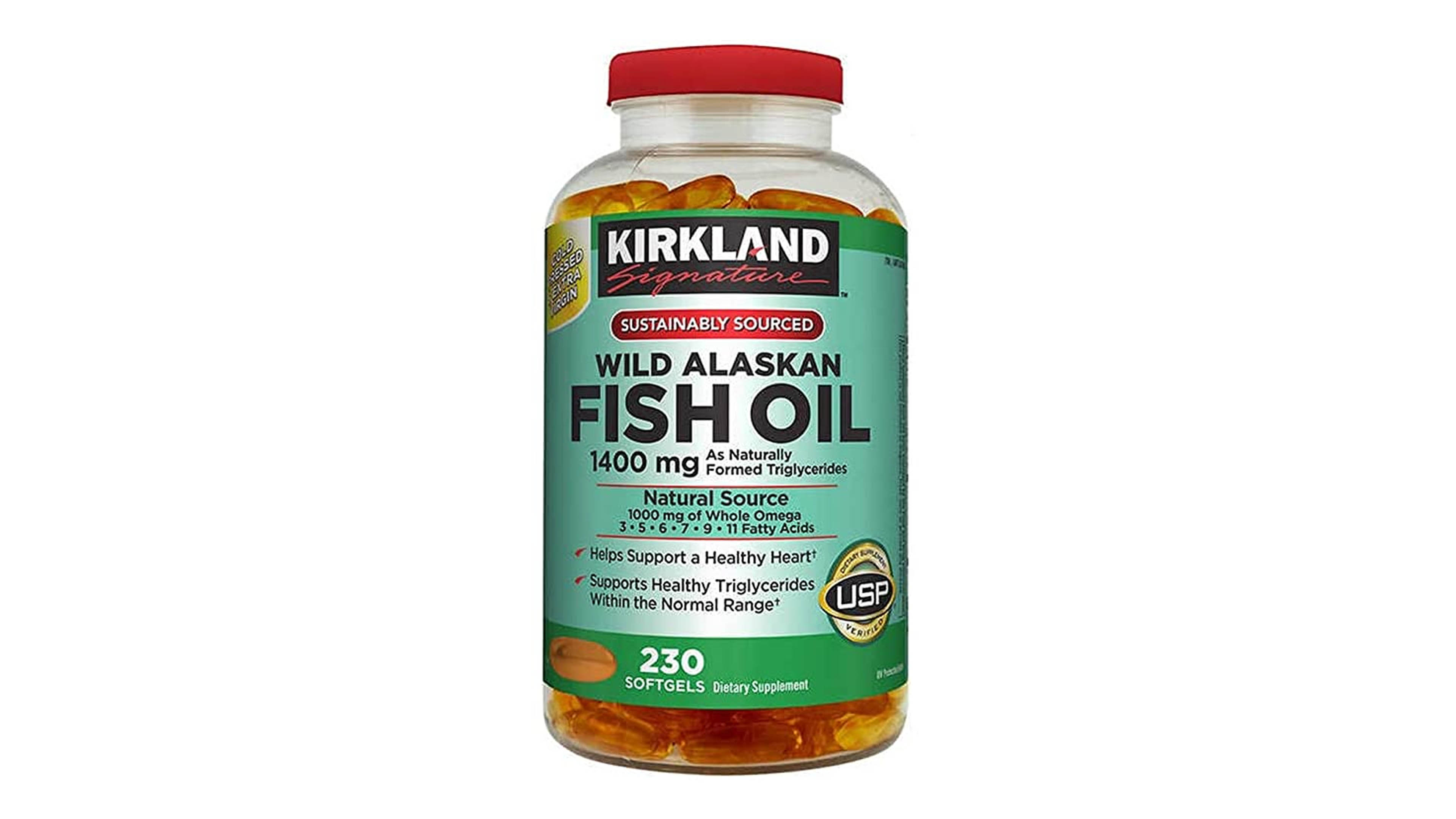 Wild Alaskan Fish Oil 1400mg Kirkland Signature Omega 3 + Vitaminas 230 softgels