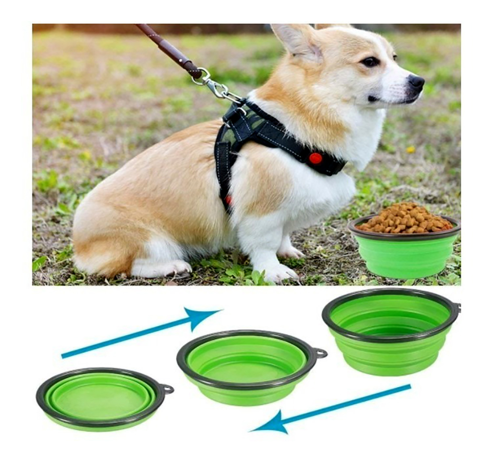 Plato Portátil Perro Plegable Silicon Mascotas  Gatos 19 Cm