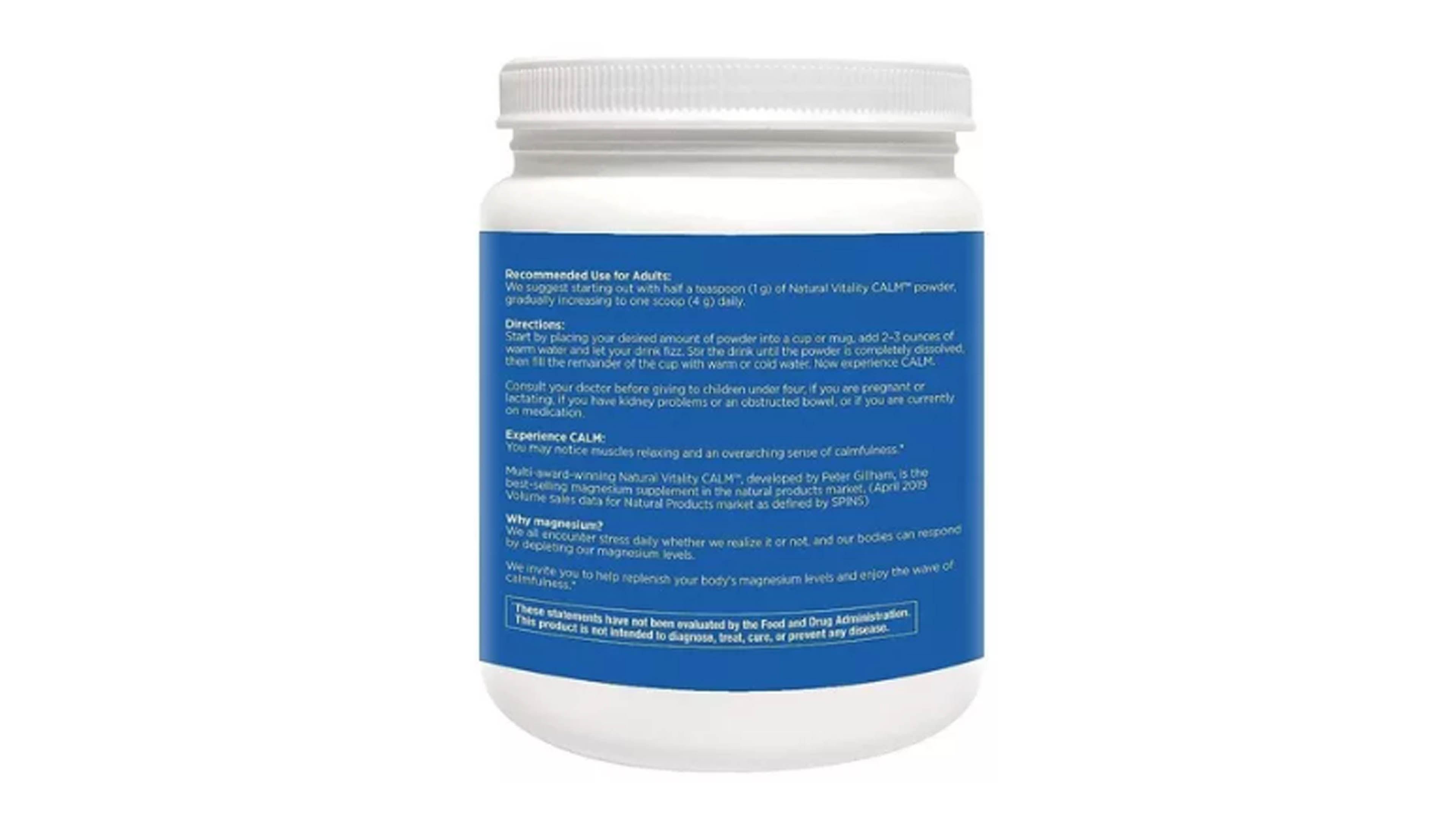 CALM Natural Vitality Frambuesa Limon 567g Magnesio 325 Mg Original Mezcla para preparar bebidas antiestrés