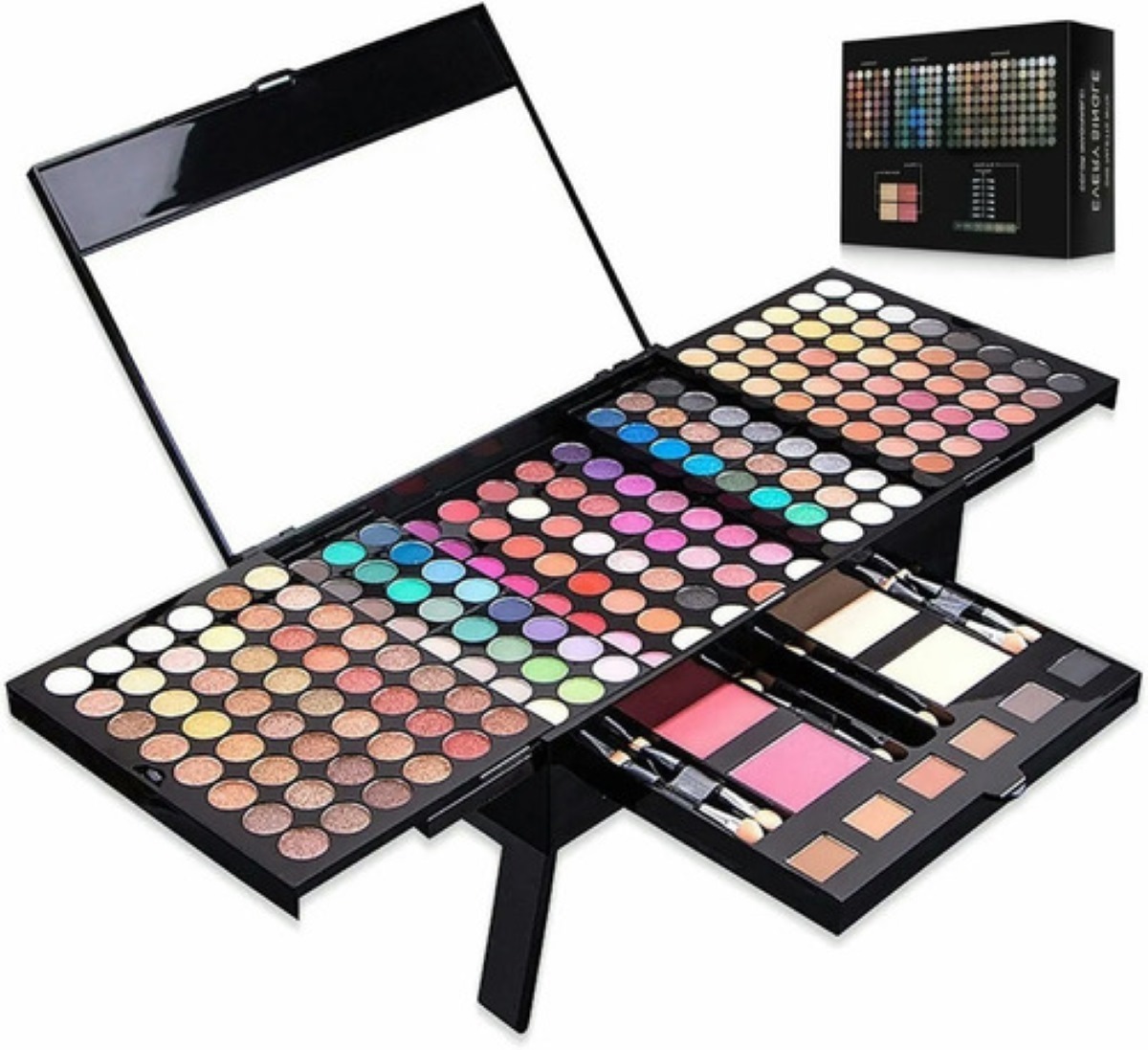 Paleta De Sombras De Ojos, 194 Colores Negro