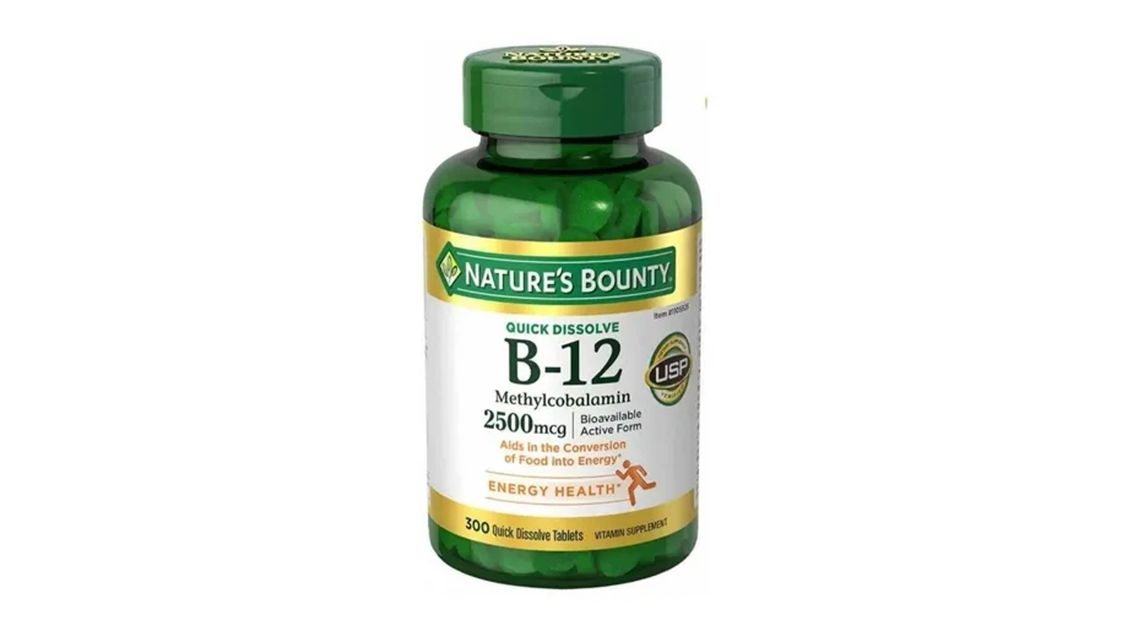 Vitamina B12 Quick Dissolve Sublingual 2500 Mcg 300 Tabs Nature Bounty 