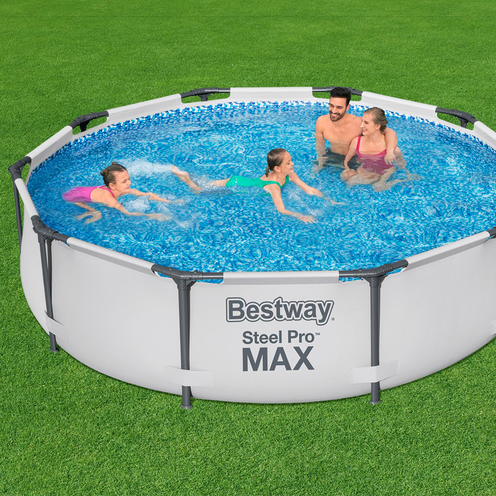 Alberca Piscina Armable Familiar Circular Gris 3.05 m x 76 cm Bestway