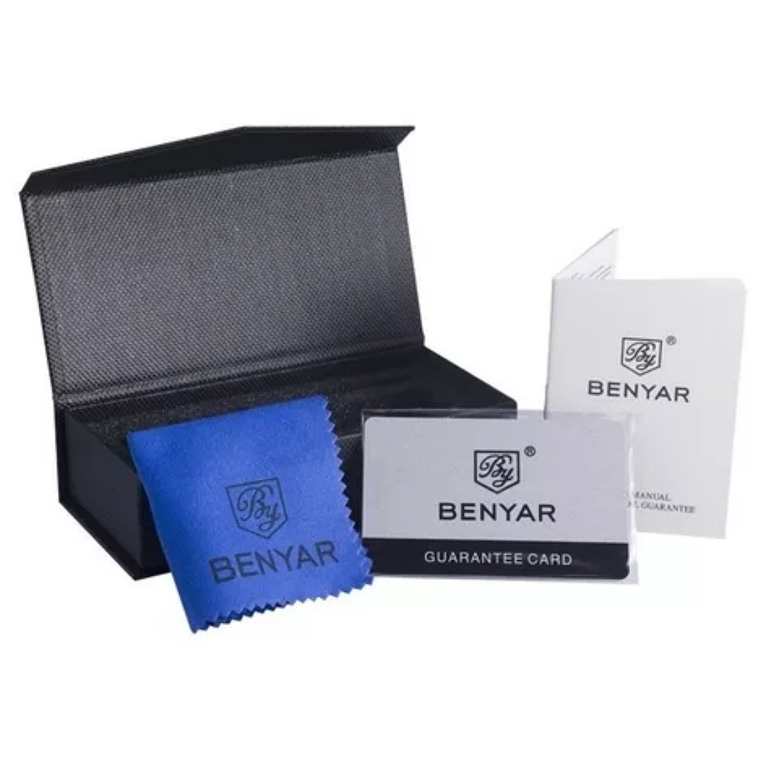 Reloj Benyar De Cuero Casual Para Hombre Con Cronógrafo