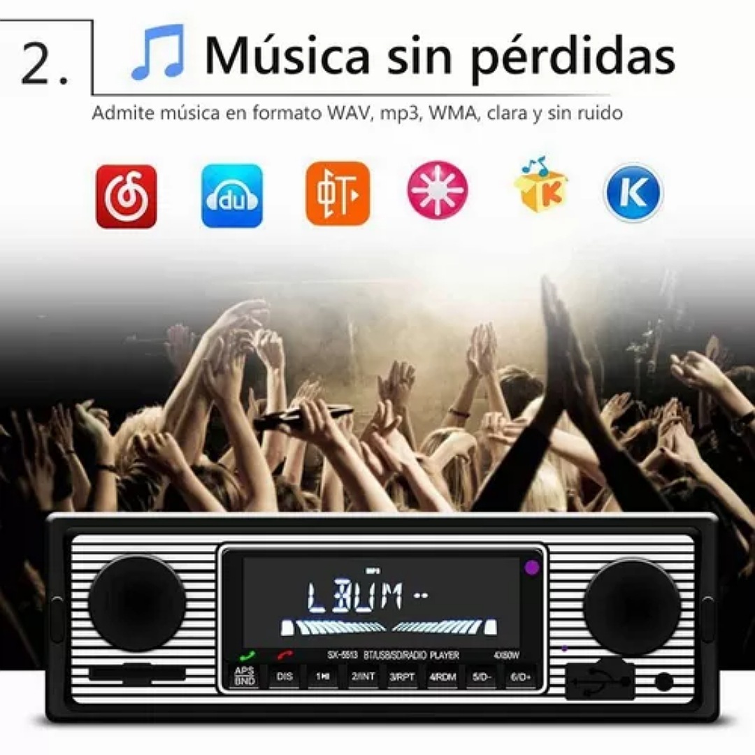 Auto Estereo Bluetooth Manos Libres Música Sin Pérdidas Usb