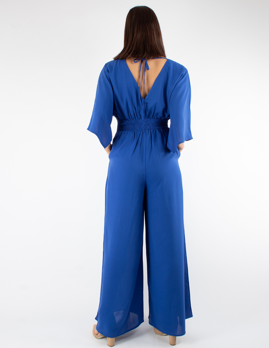 Jumpsuit pantalón amplio con manga amplia 