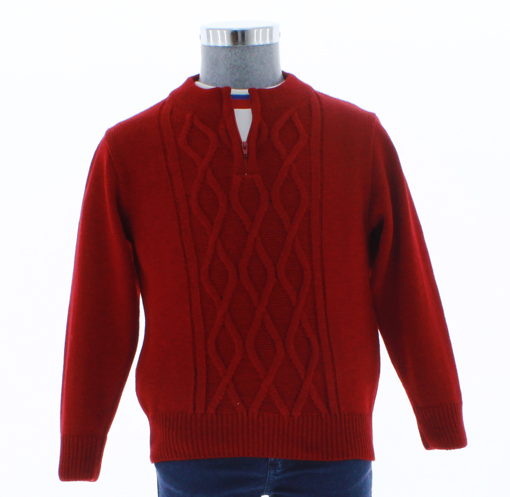 Sueter Niño Tejido Rojo Cierre Corto 3314 1 a 16 Años.