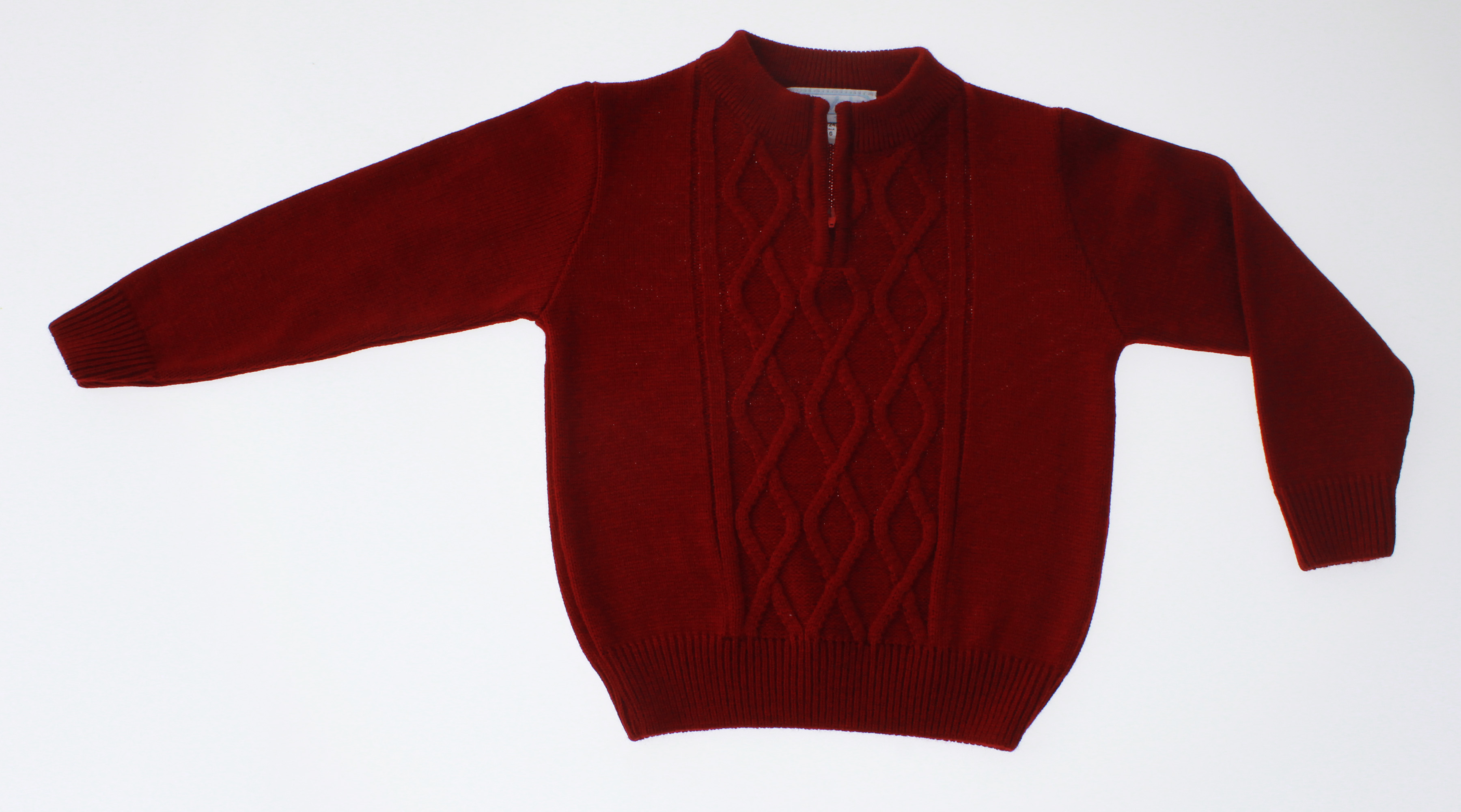 Sueter Niño Tejido Rojo Cierre Corto 3314 1 a 16 Años.