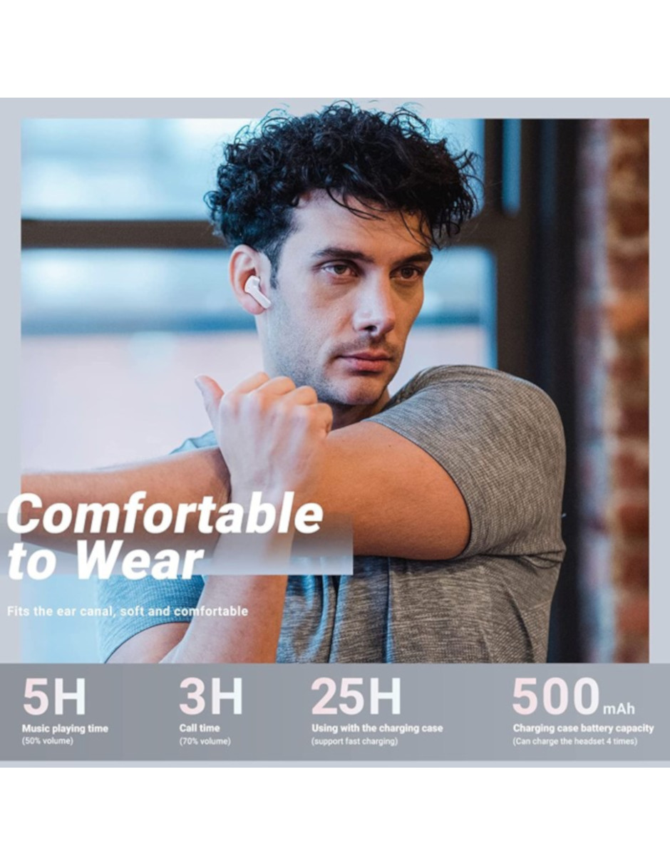 Audifonos Inalámbricos Petukita Box T6 Pantalla Digital Color Gris