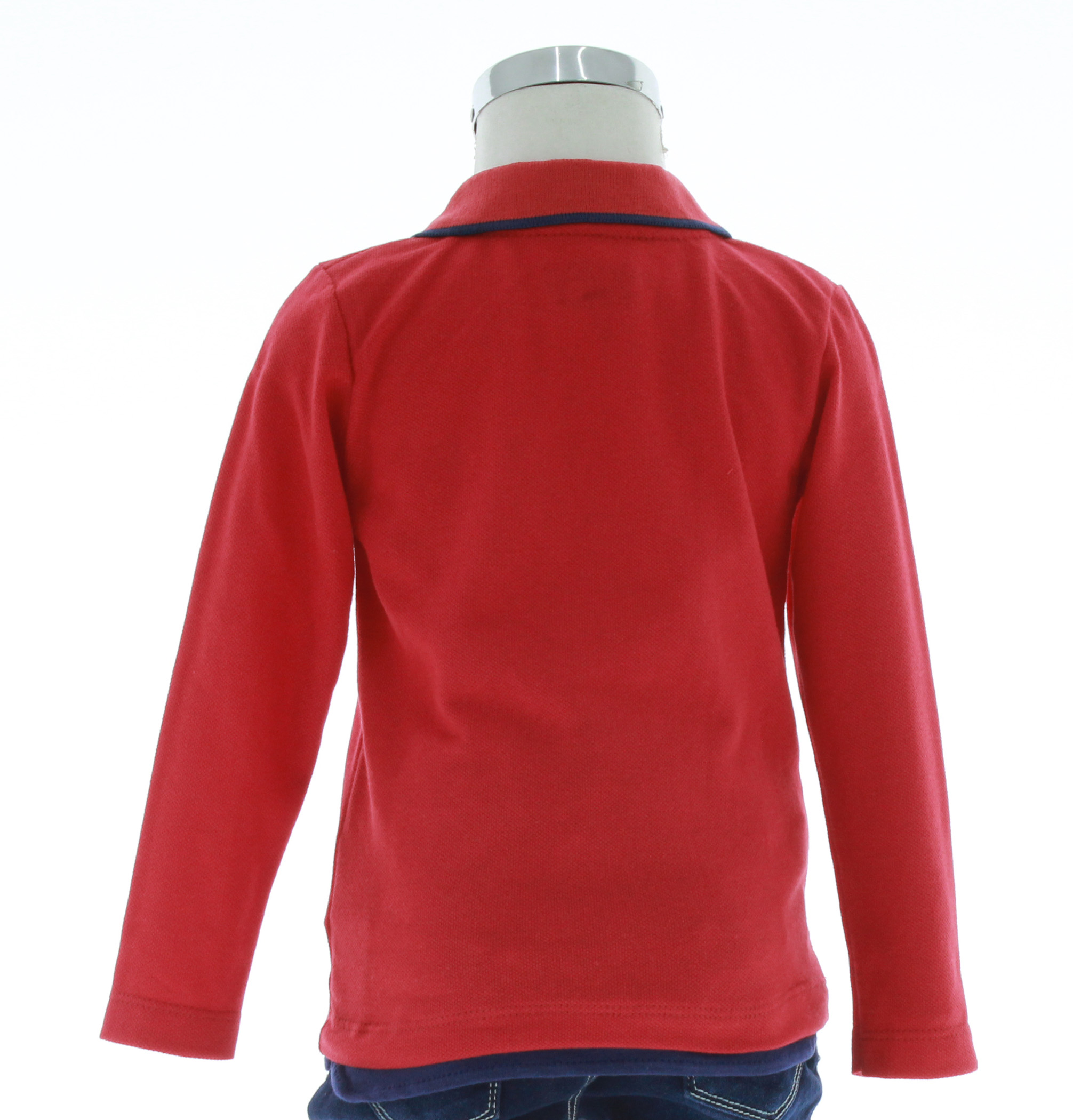Playera Niño Rojo Polo Manga Larga Bebe 3315 1 a 5 Años.