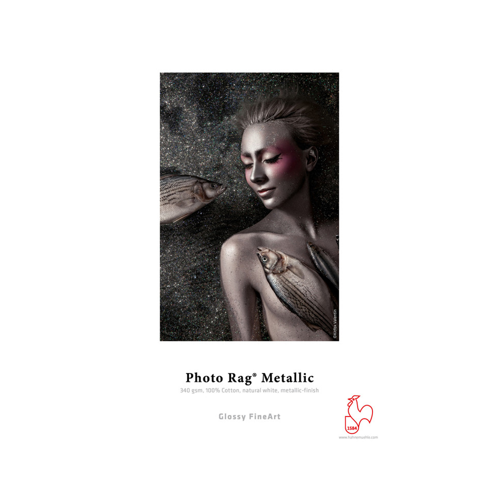 Papel Hahnemühle 10641761 Photo Rag® Metallic Caja con 25 Hojas A3+ Blanco