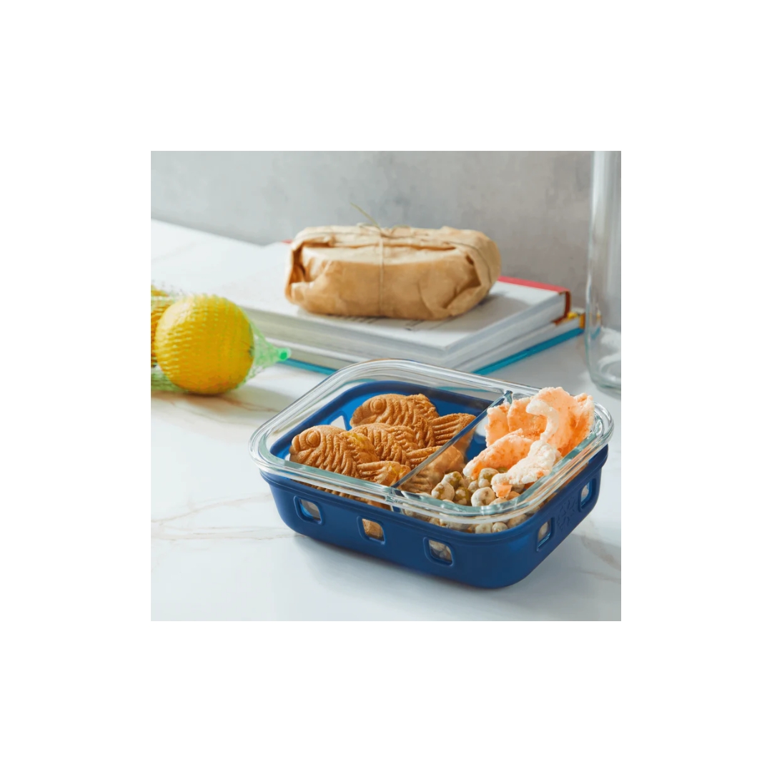 Set 6 Contenedores Art&Cook Vidrio y Silicona con Tapa Hemética 638ml