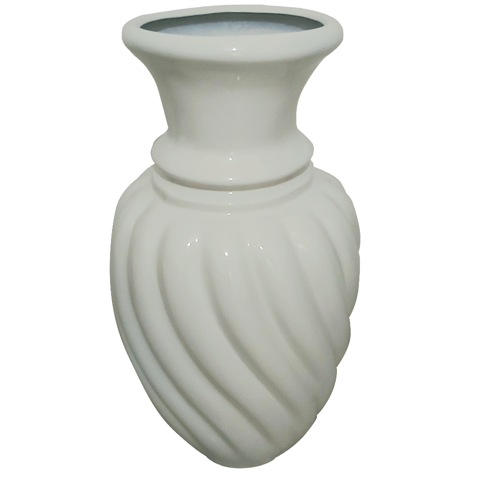 Maceta de Fibra de Vidrio Mod. Florero Imperial Blanco 