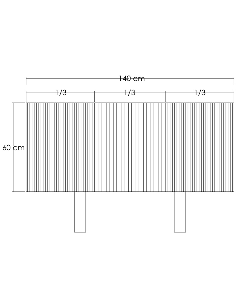 Cabecera de Panel en Madera Natural Matrimonial