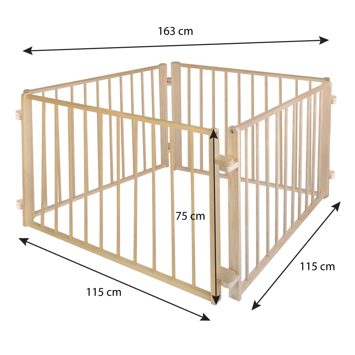 Corral De Madera Para Bebé - Barandales Modulares Duduk