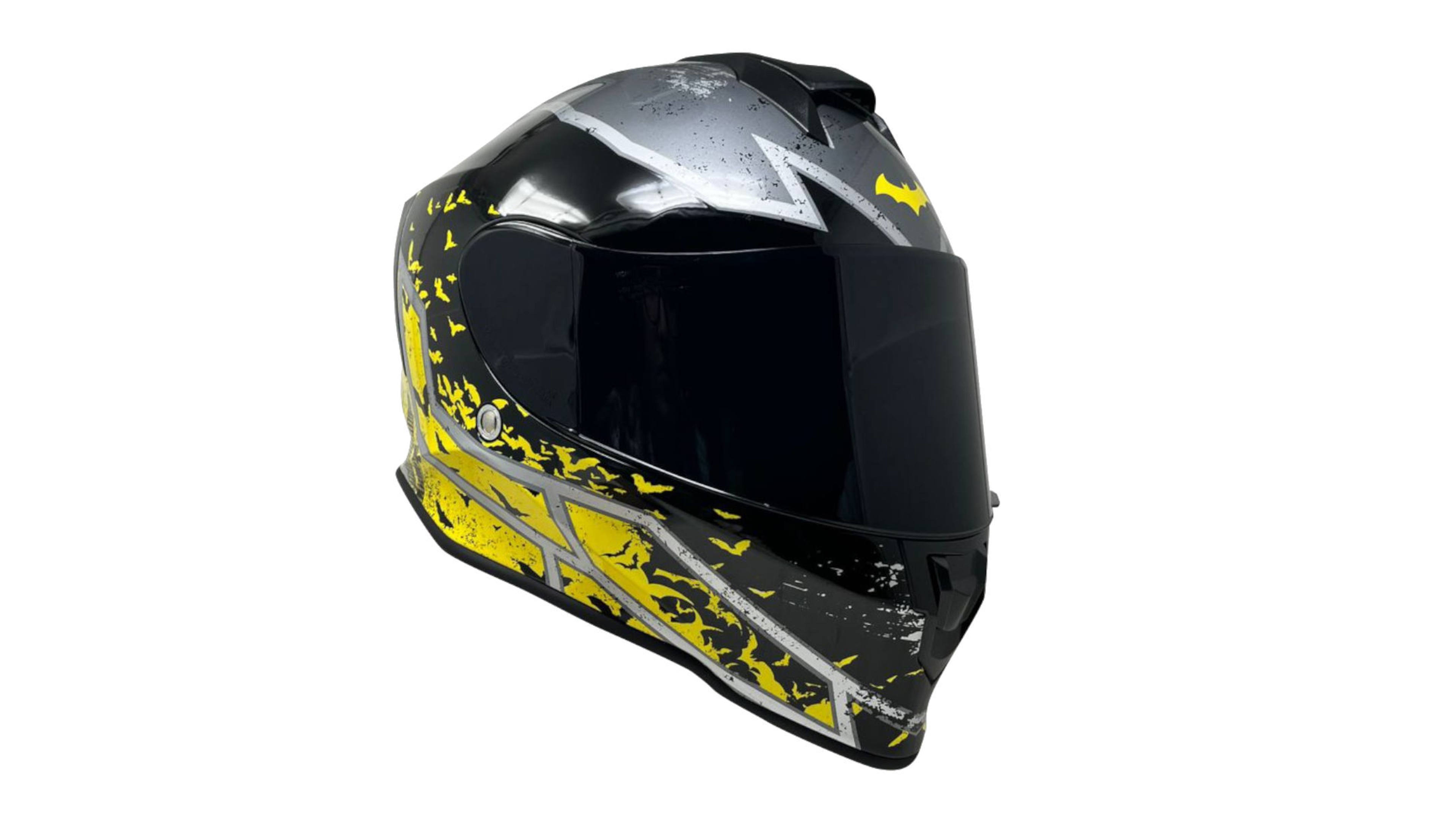 CASCO KOV BATMAN KROON DC COMICS OFICIAL AMARILLO CERTIFICADO DOT Y ECE