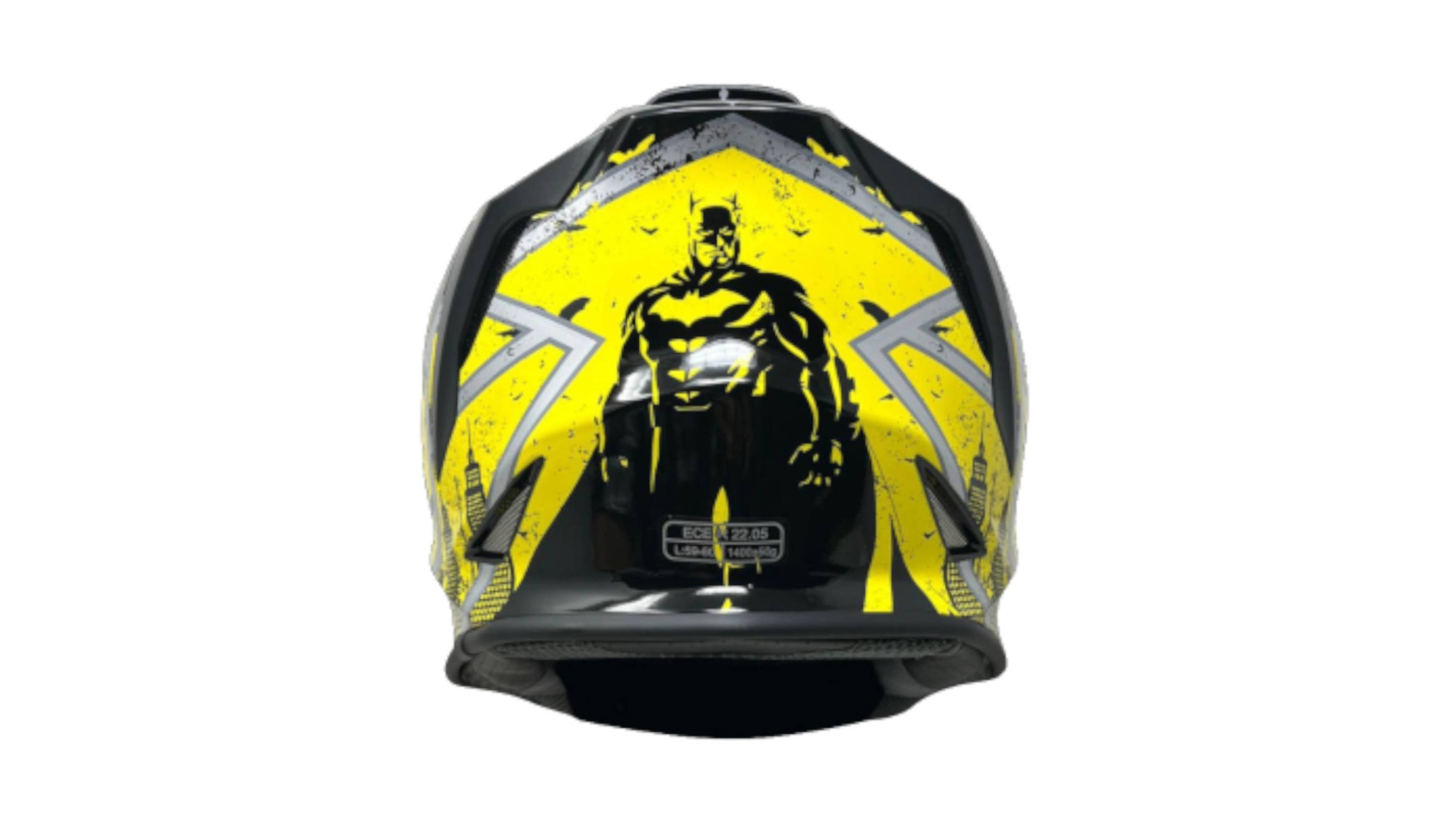 CASCO KOV BATMAN KROON DC COMICS OFICIAL AMARILLO CERTIFICADO DOT Y ECE