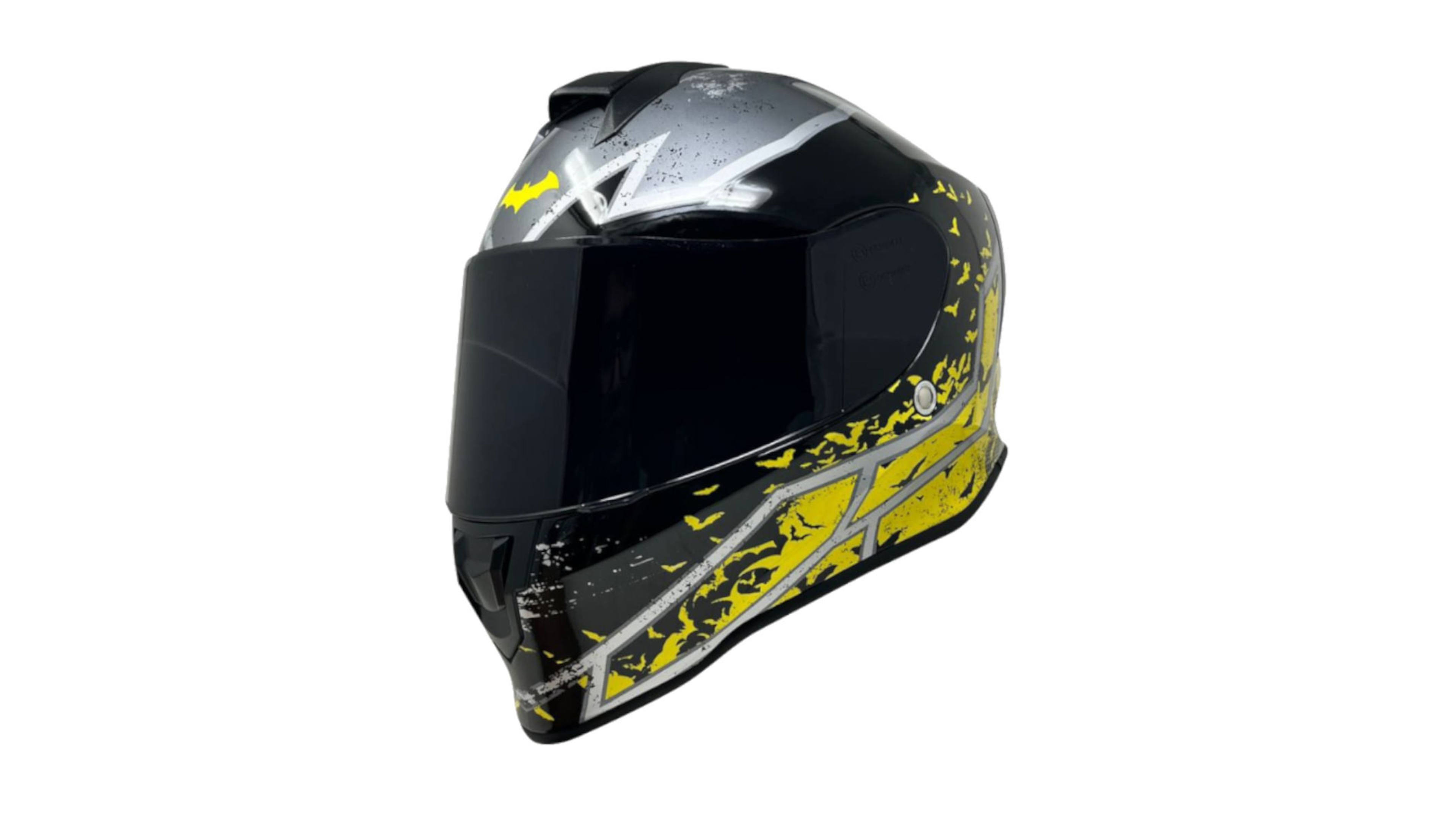 CASCO KOV BATMAN KROON DC COMICS OFICIAL AMARILLO CERTIFICADO DOT Y ECE