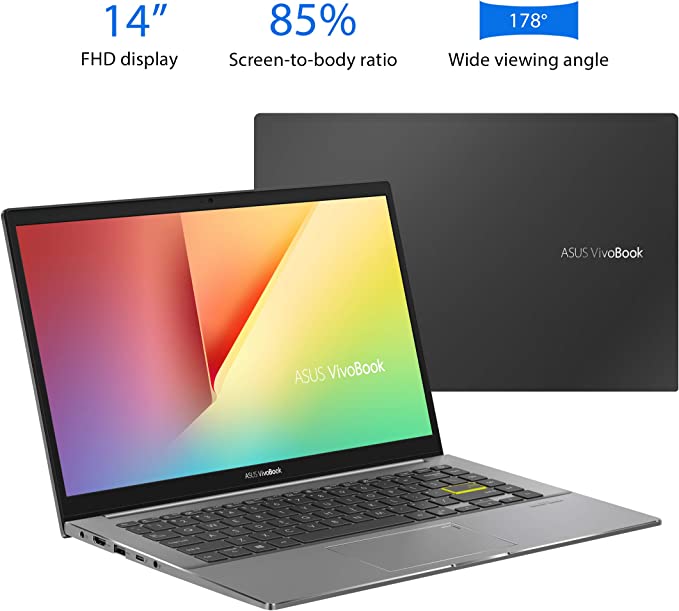 ASUS VivoBook S14 14" FHD IPS Notebook - Intel Core i5-1135G7 2.4GHz - 8GB RAM - 512GB PCIe SSD - Fingerprint Reader - Backlit Keyboard - WiFi 6 - Windows 10 Home - Indie Black