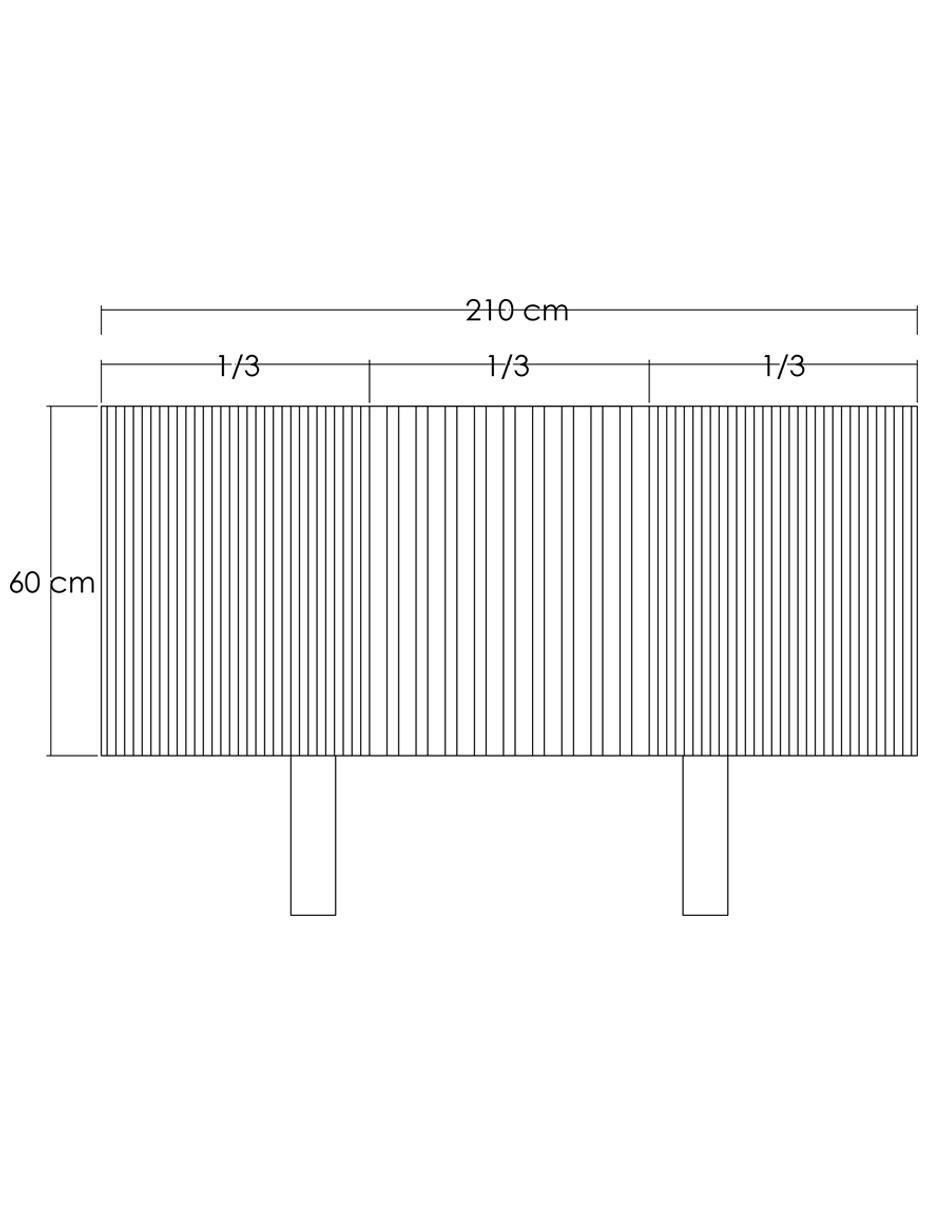 Cabecera de Panel en Madera Natural King Size