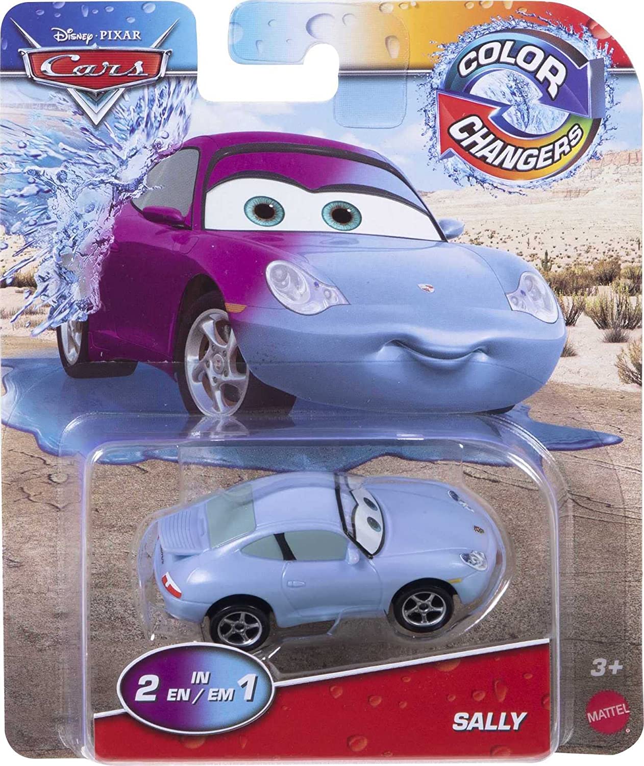 Cars de Disney y Pixar Vehículo Sally Color Change a Escala 1:55