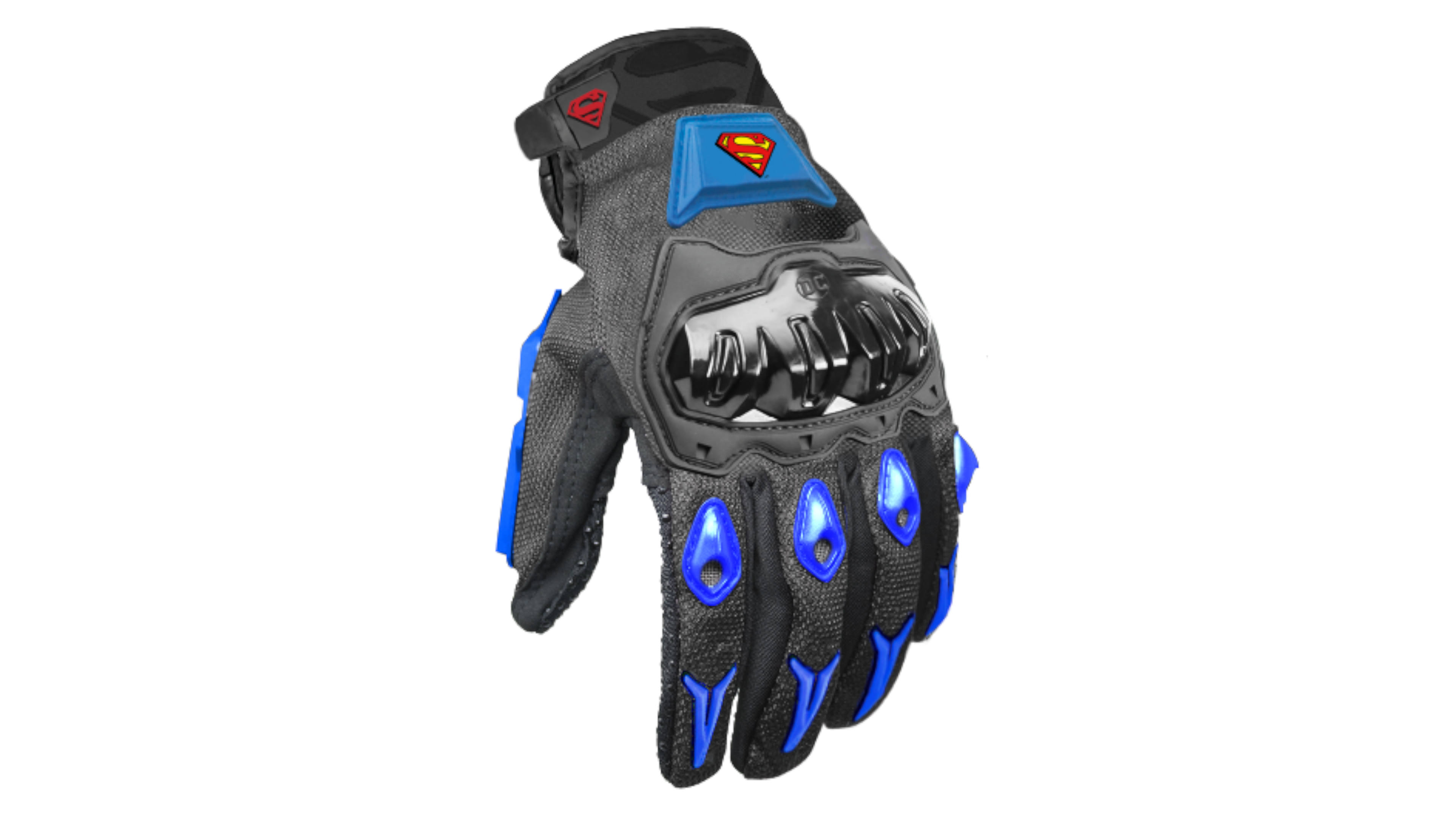 GUANTE KOV SUPERMAN DELTA AZUL DC COMICS OFICAL PARA MOTO