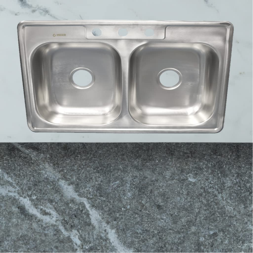 Tarja Doble , En Acero Inoxidable 120x50 Incluye Kit de Instalación