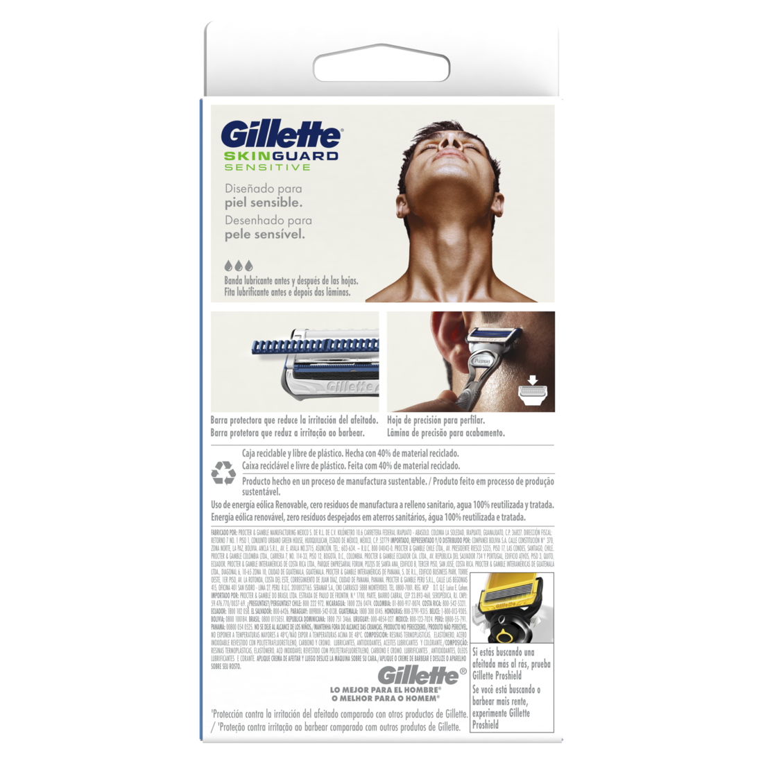 Gillette Skinguard Rastrillo para Afeitar para Piel Sensible.
