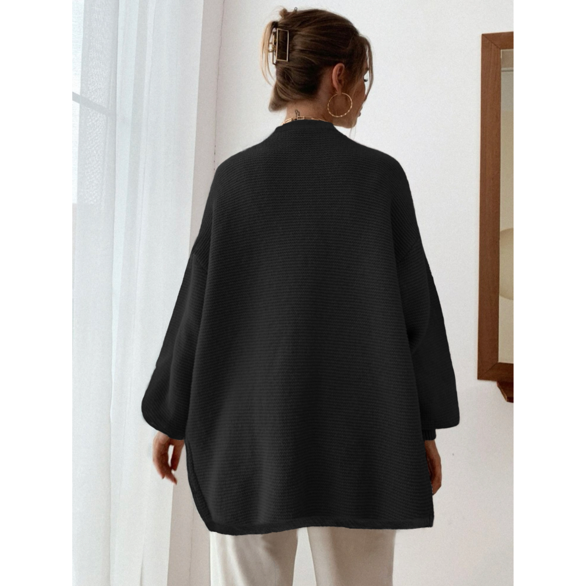 Ensamble Mujer Ligero Cárdigan Maxi Suéter Primavera Verano