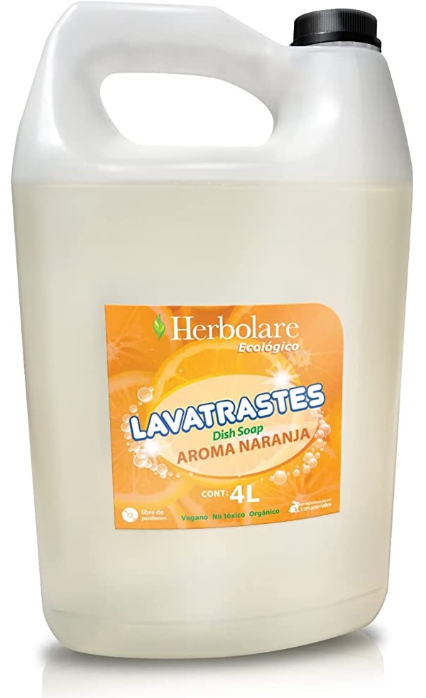 4 Litros Lavatrastes Orgánico Biodegradable Ecológico Aroma Naranja Herbolare
