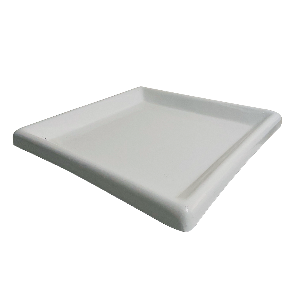 Plato Base de Fibra de vidrio para Macetas Mod. Cuadrado 20cm Blanco 