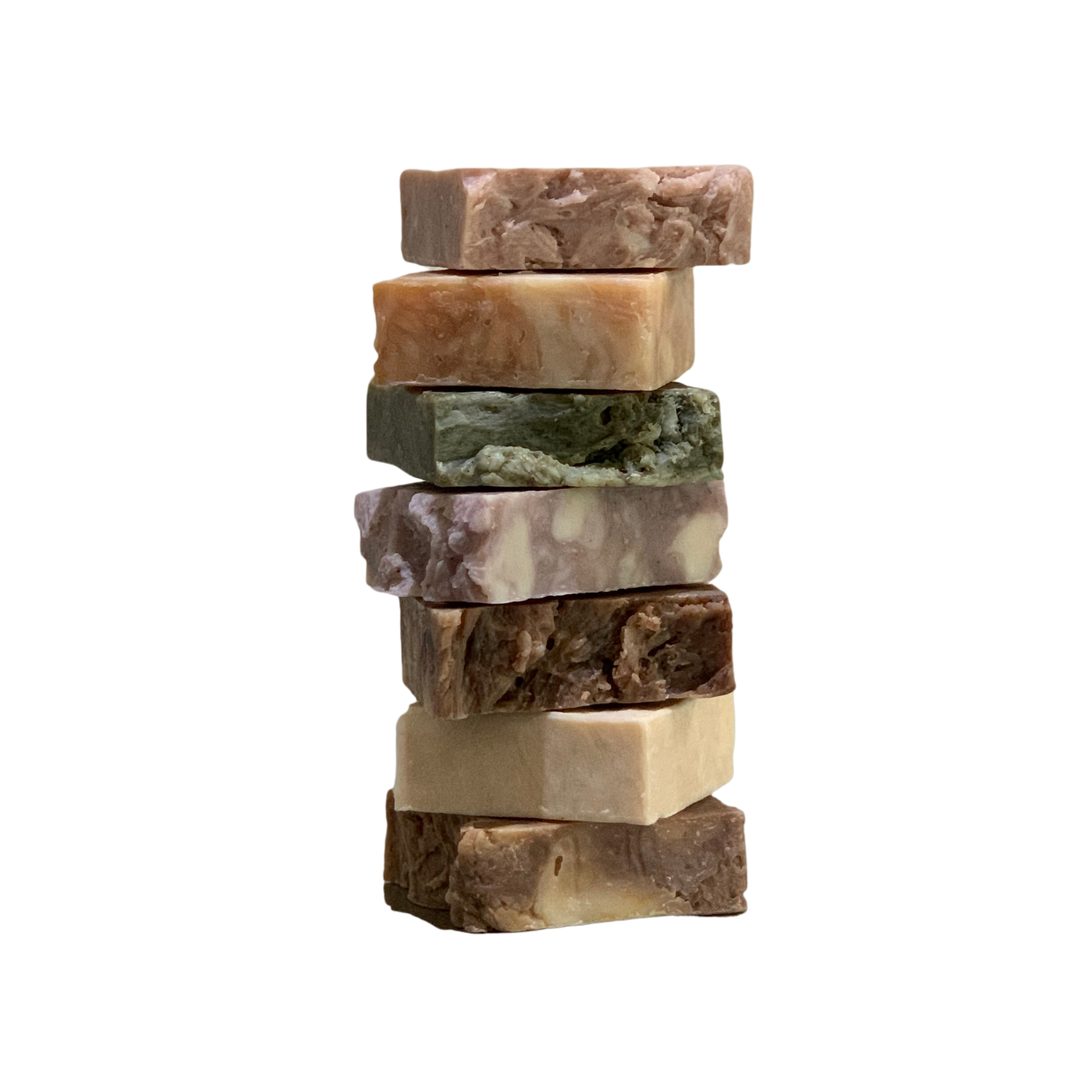 Kit 7 jabones artesanales ¡SORPRESA! 100% Naturales, con aceites esenciales y Ecofriendly. 85gr c/uno, total 600 gr. Entrega INMEDIATA!