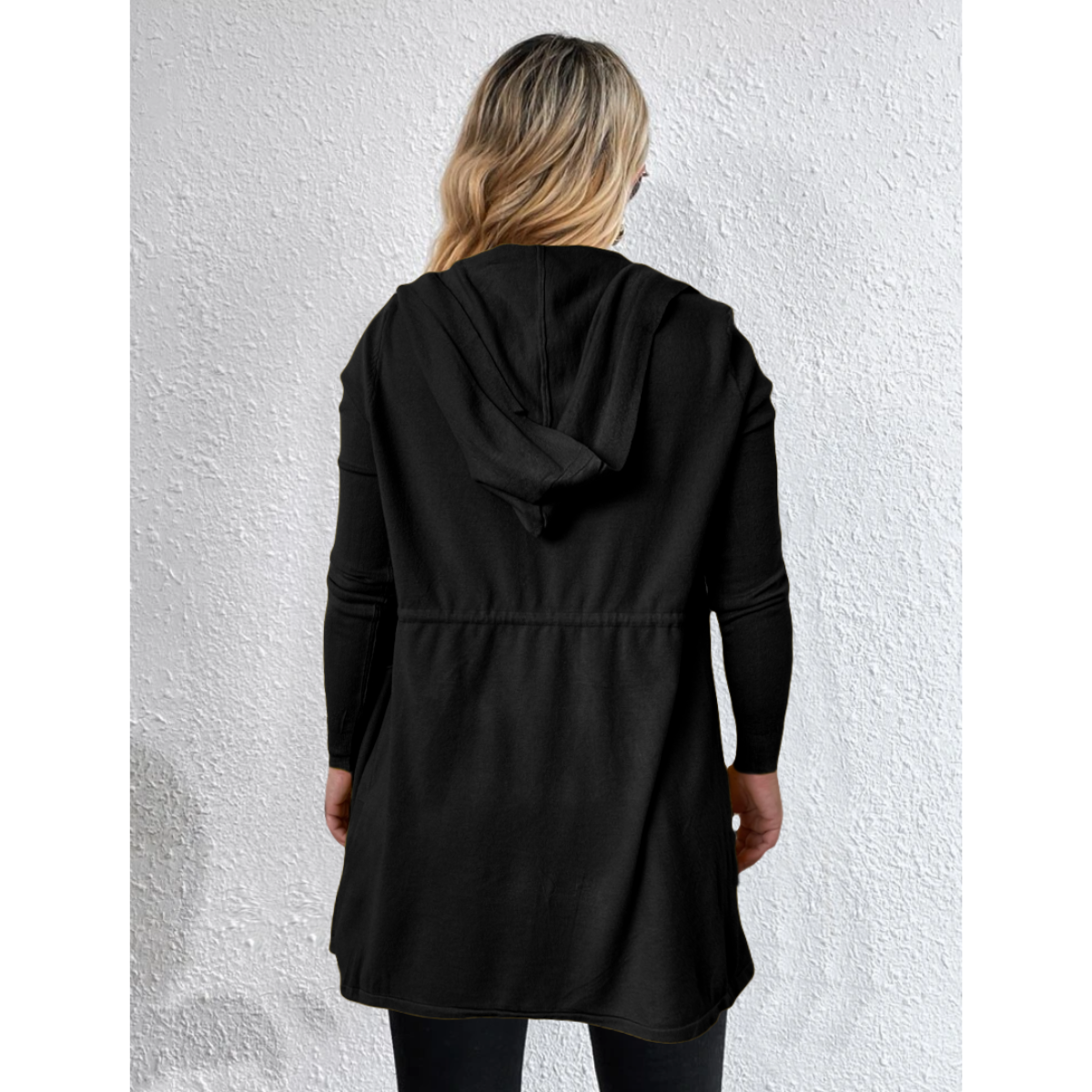 Cárdigan Mujer Largo Ensamble Dama Maxi Suéter Con Bolsas y Capucha.